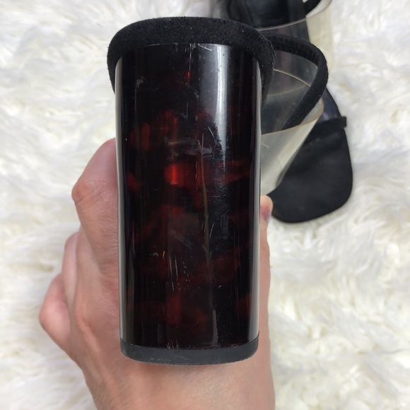Zara Clear Strap Tortoise Shell Block Heel Sandals - Picture 10 of 14